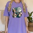 Three Possum Moon Women's T-Shirt - Quirky Comfort Meme Wear Violet