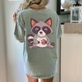 Raccoon & Cookie Design Women's Tee - Comfort Colors Back Print Bay
