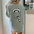 Raccoon Trash Panda | Women's Comfort Colors T-Shirt - Cartoon Back Print Bay