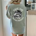Save the Trash Pandas Women's T-Shirt - Raccoon Lover Back Print Bay