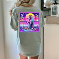 Vaporwave Raccoon Retrowave Synthwave Raccoon Meme Women's Comfort Colors T-Shirt Back Print Bay