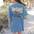 Alien UFO Raccoon Women's T-Shirt - Comfort Colors Back Print Blue Jean