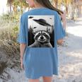 Alien UFO Raccoon Women's T-Shirt - Space-Themed Casual Wear Blue Jean