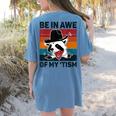 Be In Awe Of My 'Tism | Vintage Raccoon Autism Women's T-Shirt Blue Jean
