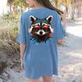 Cool Raccoon Women's T-Shirt | Comfy Back Print Design Blue Jean
