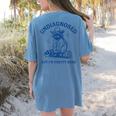 Cowboy Raccoon Meme T-Shirt for Women - Fun Graphic Tee Blue Jean