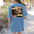 Ironic Raccoon Meme Women's T-Shirt - Comfort Colors & Quirky Vibe Blue Jean