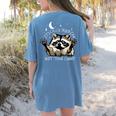 It's Called Trash Can Not Trash Cannot Funny Racoon Women's Comfort Colors T-Shirt Back Print Blue Jean