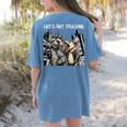 Let's Get Trashed Raccoon & Opossum Women's T-Shirt - Fun Party Style Blue Jean