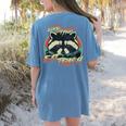 Live Fast Eat Trash Retro Trash Panda Raccoon Women's Comfort Colors T-Shirt Back Print Blue Jean