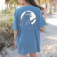 Raccoon Guitarist Print Women’s T-Shirt – Comfy Moonlit Vibes Blue Jean