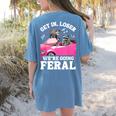 Raccoon Lover Women's Comfort Tee - Introvert Friendly Back Print Blue Jean