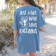 Raccoon Lover Women's T-Shirt | Cute Back Print Comfort Colors Blue Jean