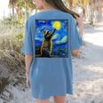 Raccoon Lover Women's T-Shirt - Starry Night Art Back Print Blue Jean