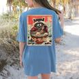 Raccoon Ramen Anime Women's T-Shirt | Cute Japanese Back Print Blue Jean