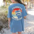 Raccoon Vintage Comfort Women's Tee - Fun Back Print Blue Jean