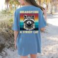 Raccoon Vintage Retro T-Shirt - Unisex Back Print for All Ages Blue Jean