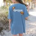 Raccoon Whisperer Women's T-Shirt - Cute Back Print for Animal Lovers Blue Jean