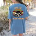 Save The Raccoons Women's Comfort T-Shirt - Fun Back Print Blue Jean