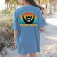 Trash Panda Raccoon Women's T-Shirt – Cozy Back Print Design Blue Jean