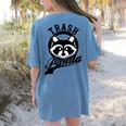 Trash Panda Raccoon Women's T-Shirt - Eco Meme Back Print Blue Jean