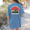 Trash Panda Raccoon Women's T-Shirt - Fun Back Print | Animal Lovers Blue Jean