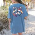 Watercolor Raccoon | Women's T-Shirt - Modern & Artistic Back Print Blue Jean