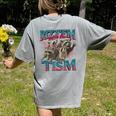 Autism Awareness Raccoon T-Shirt | Women's Comfort Colors | Fun Back Print Grey