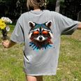 Cool Raccoon Women's T-Shirt | Comfy Back Print Design Grey