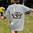 It's Called Trash Can Not Trash Cannot Funny Racoon Women's Comfort Colors T-Shirt Back Print Grey