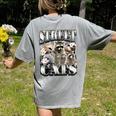 Raccoon Feral Retro Women's Summer Tee - Comfort Colors Back Print Grey
