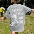 Raccoon Lover Women's T-Shirt | Cute Back Print Comfort Colors Grey