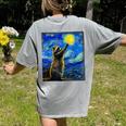 Raccoon Lover Women's T-Shirt - Starry Night Art Back Print Grey