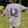 Raccoon Moonlight Women's T-Shirt - Cozy Back Print Unisex Style Grey