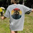 Raccoon-Themed Comfort Colors Women's T-Shirt | Unique Back Print Grey