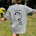 Raccoon Trash Panda | Women's Comfort Colors T-Shirt - Cartoon Back Print Grey