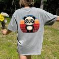 Retro Panda Pool Party T-Shirt - Women's Back Print Comfort Grey