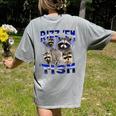 Rizz Em with Tism Raccoon Meme Women's T-Shirt - Fun Back Print Grey