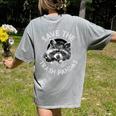 Save The Trash Pandas Raccoon Animal Lover Women's Comfort Colors T-Shirt Back Print Grey