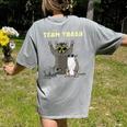Team Trash Opossum Raccoon Rat Animals Garbage Gang Short Sleeve Women's Comfort Colors T-Shirt Back Print Grey