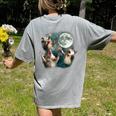 Three Possum Moon Meme Women's T-Shirt - Fun & Quirky Style Grey