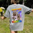 Tummy Ache Survivor Raccoon Women's T-Shirt - Small Back Print Comfort Grey
