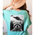 Alien UFO Raccoon Women's T-Shirt - Space-Themed Casual Wear Chalky Mint