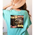 Ironic Raccoon Meme Women's T-Shirt - Comfort Colors & Quirky Vibe Chalky Mint
