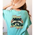 Live Fast Eat Trash Retro Trash Panda Raccoon Women's Comfort Colors T-Shirt Back Print Chalky Mint