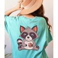 Raccoon & Cookie Design Women's Tee - Comfort Colors Back Print Chalky Mint