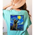Raccoon Lover Women's T-Shirt - Starry Night Art Back Print Chalky Mint