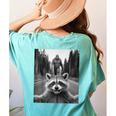 Raccoon & Sasquatch Selfie Women's T-Shirt - Fun Back Print Chalky Mint