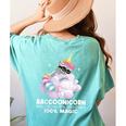 Raccoonicorn Raccoon Lover Women's T-Shirt – Fun Back Print Chalky Mint