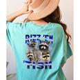 Rizz Em with Tism Raccoon Meme Women's T-Shirt - Fun Back Print Chalky Mint